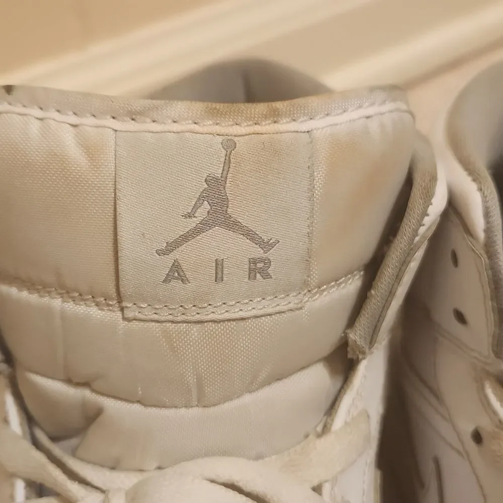 Nike Air Jordan Retro 1 High-Top Mid White Sneakers 554724-112 Men's Size 12